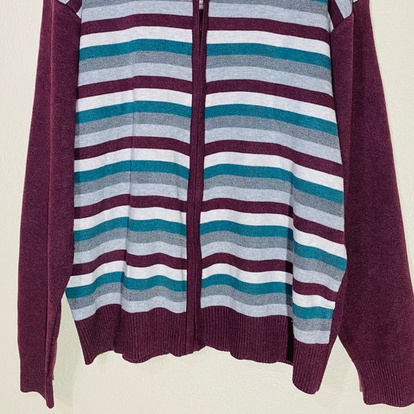 Soft Wool Sweater Knit Striped Sweater Jacket - Picture 3 of 12